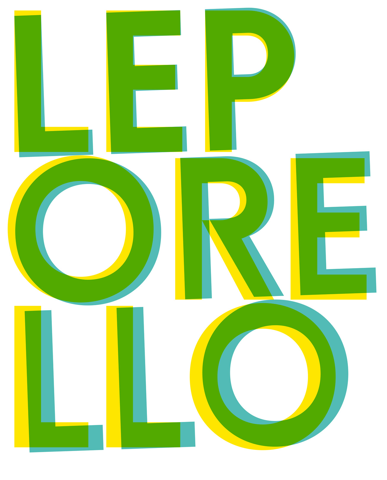 Bunte Schrift auf weißem Hintergrund: Leporello