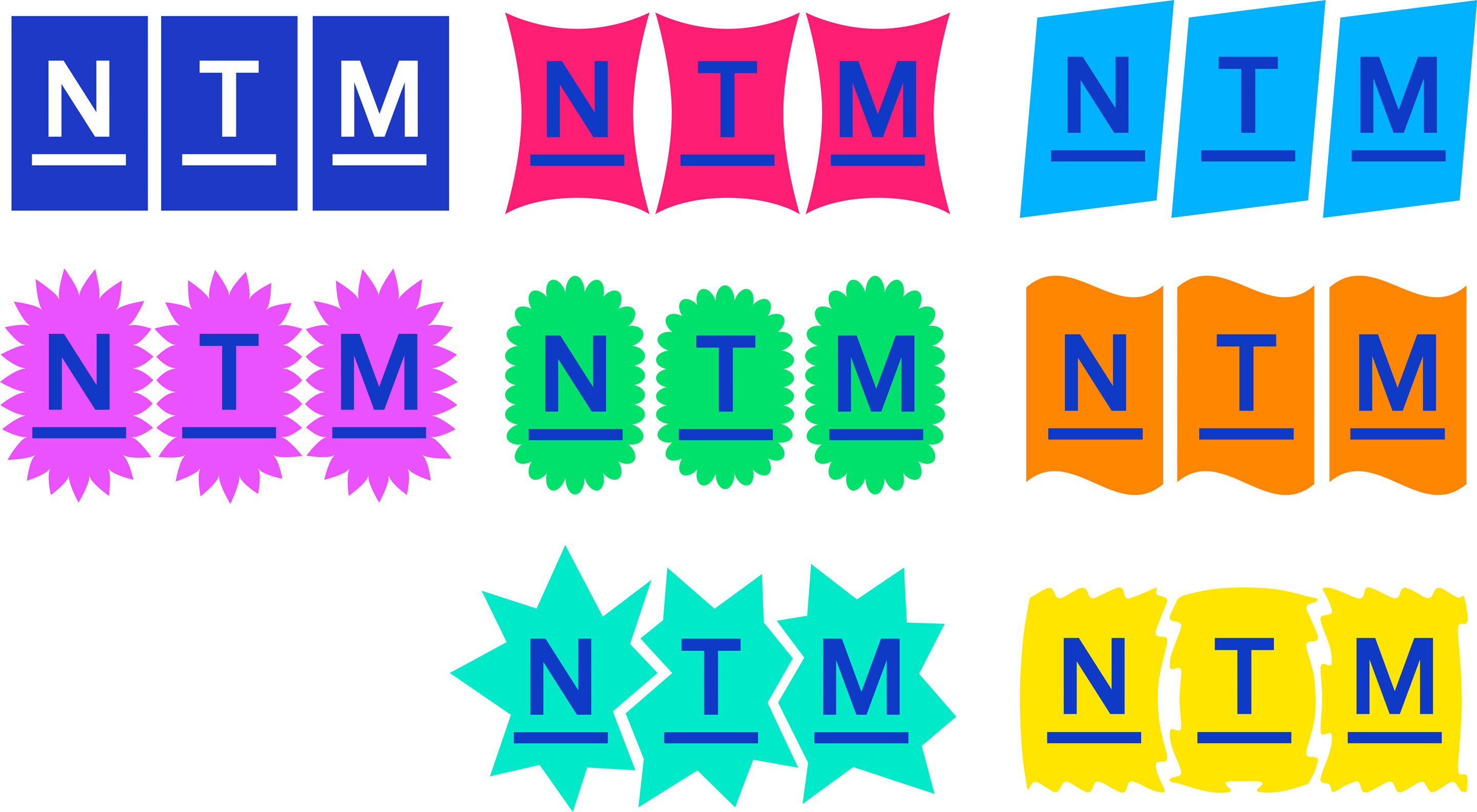 Die Logovarianten der Interimsspielstätten des NTM